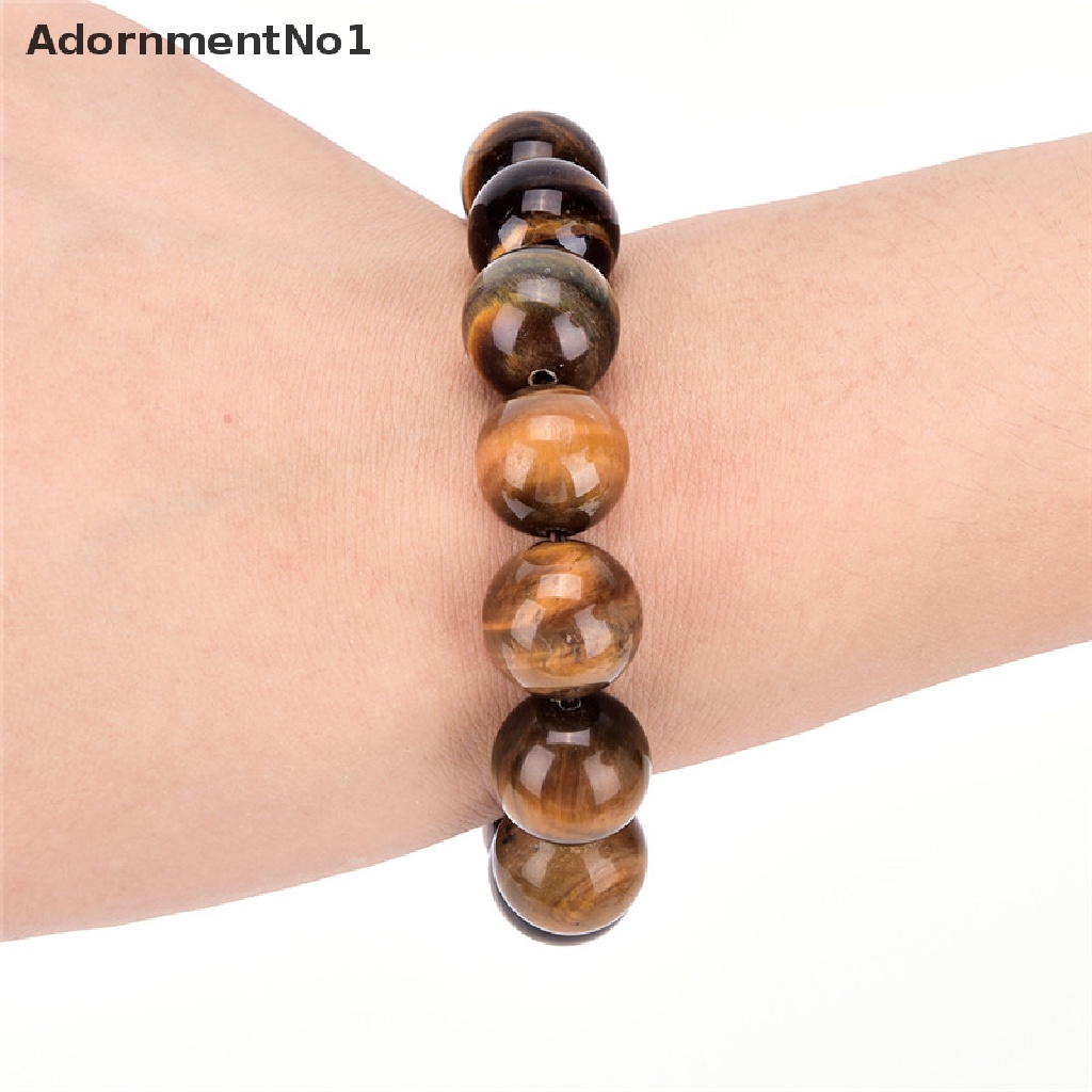 (AdornmentNo1) Gelang Keberuntungan Manik Batu Tiger Eye Alami Untuk Pria / Wanita