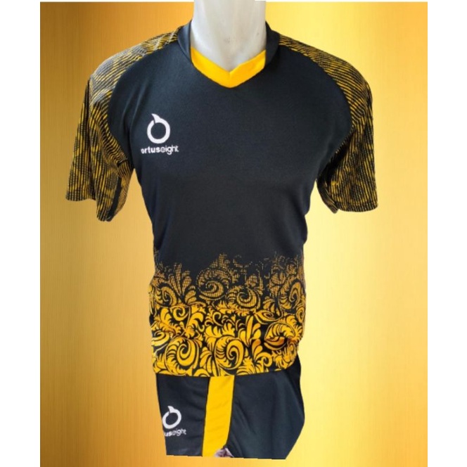 Setelan Jersey Futsal Hitam Gold. Jersey Kualitas Terbaik