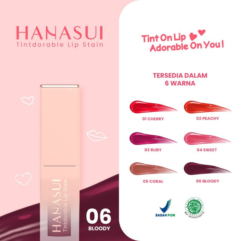 hanasui tintdorable lip stain / hanasui lip tint / lip tint hanasui / liptint hanasui / hanasui lip tintdorable stain