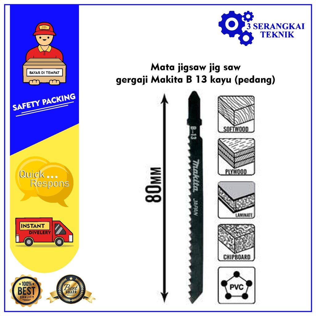 Mata jigsaw jig saw / gergaji Makita B 13 kayu (pedang)