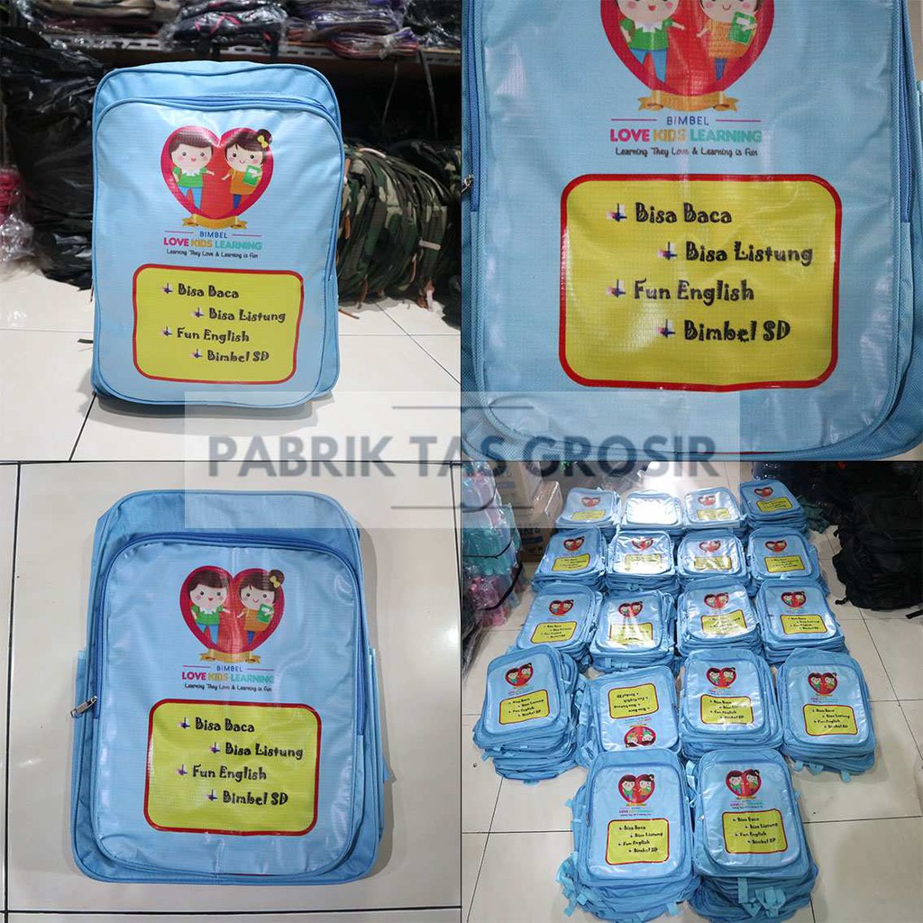 JUAL GROSIR TAS ANAK CEWEK COWOK UNISEX RANSEL SEMINAR PROMOSI BIMBEL LEARNING FORMAL KEREN MURAH