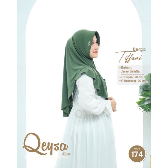 Bergo Tiffany Jilbab instan  kode 174 ORI Qeysa Hijab terbaru termurah