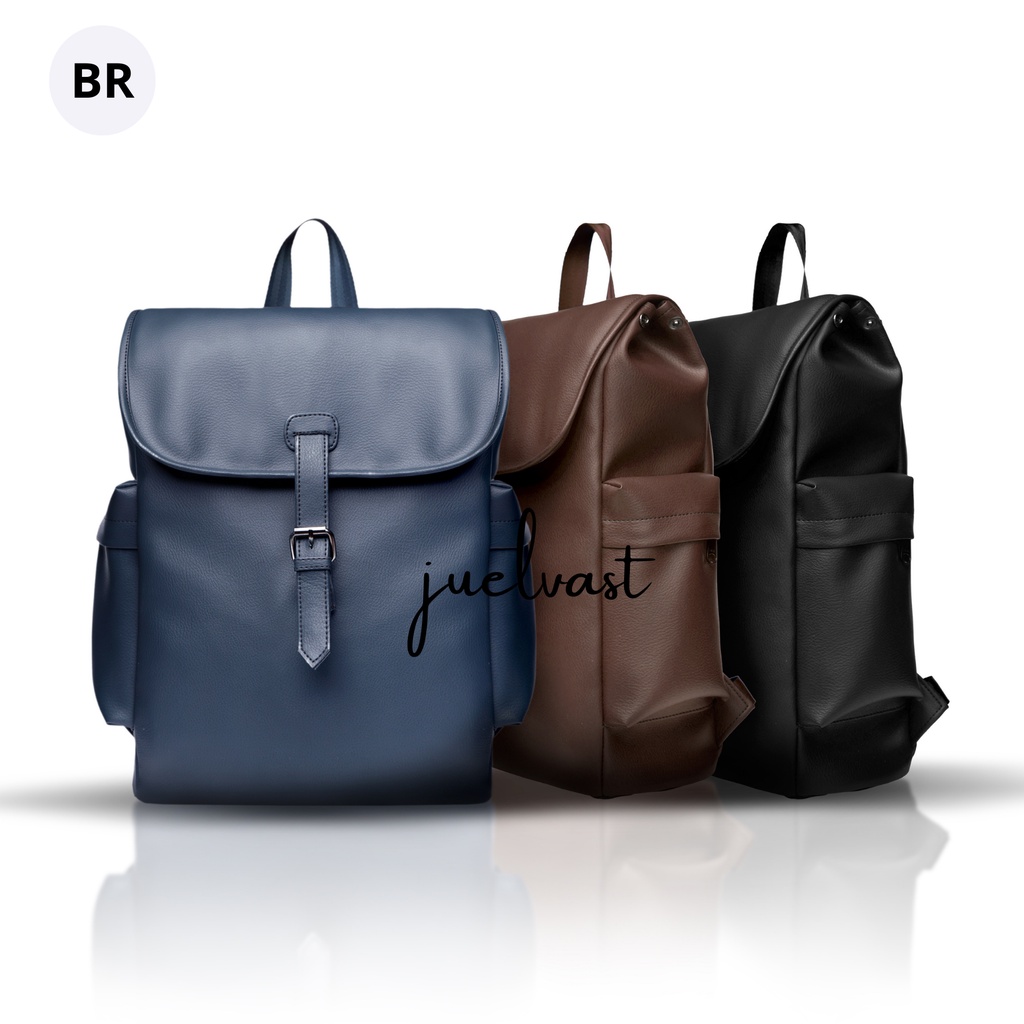 Tas Ransel Wanita Pria / Tas laptop / Ransel Laptop Kulit PU Leather / Tas Kerja / Tas Kantor Waterproof