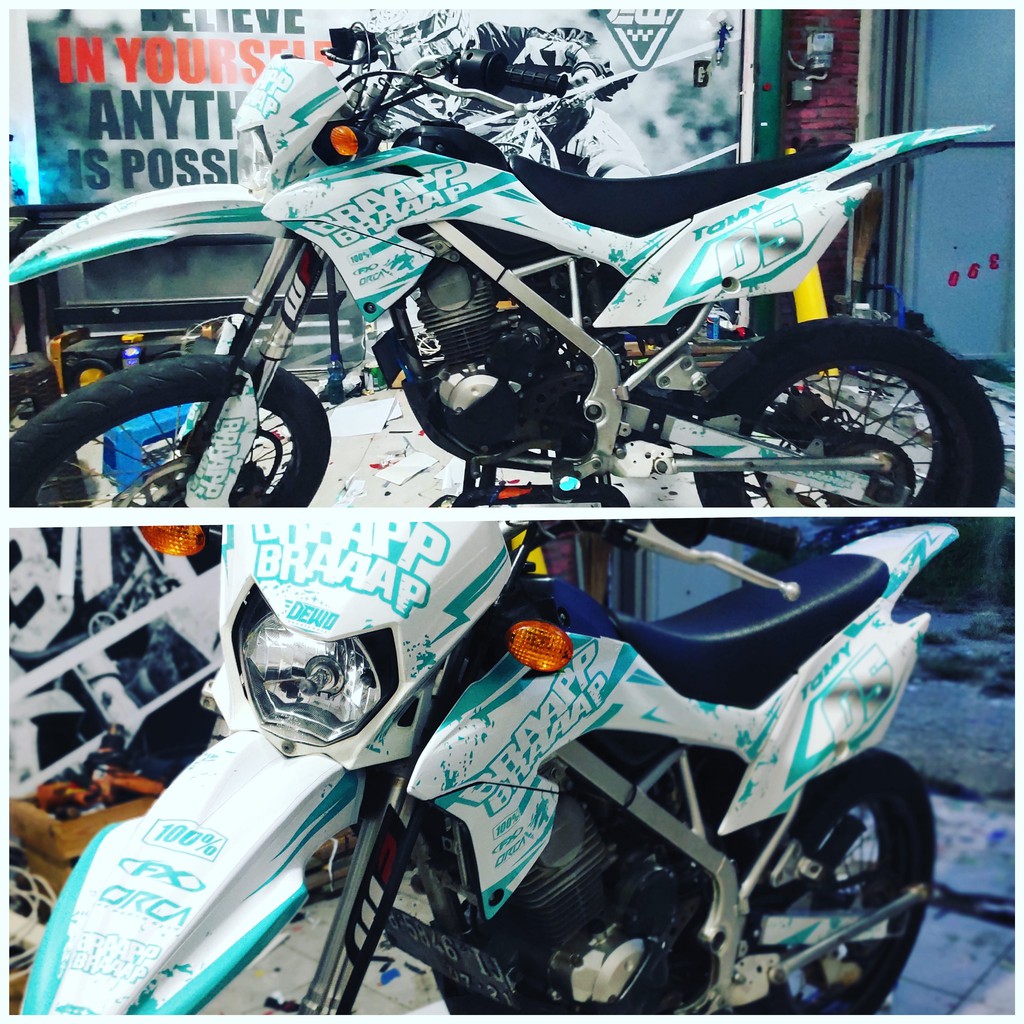 DECAL KLX BF MURAH DECAL KLX BF MURAH KEREN PUTIH BRAP  BRAP