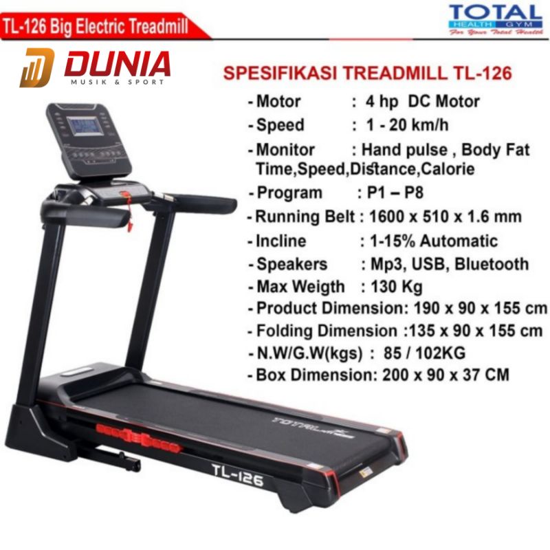 Electric Treadmill Total TL-126