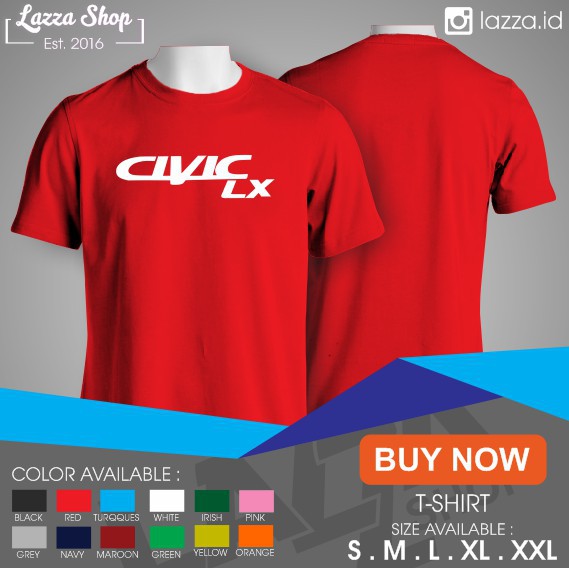 Kaos / Baju / T-shirt Honda Civic LX logo Kualitas Distro Murah Keren   - kafahmi