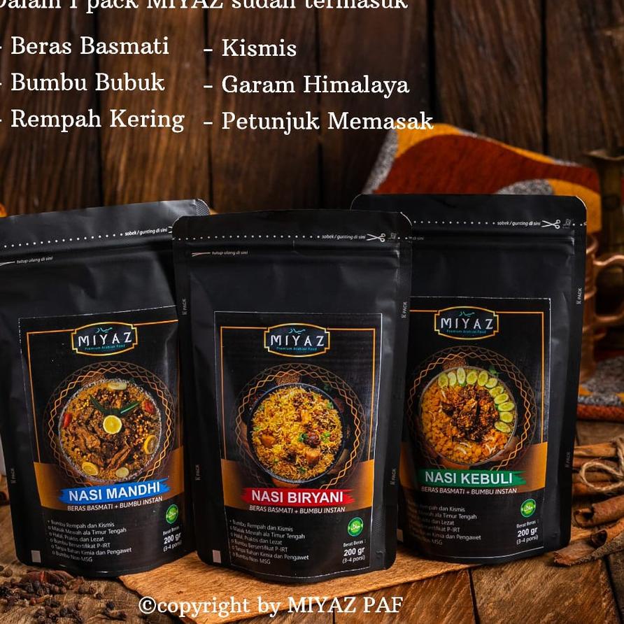 

『HARGA MENGEJUTKAN』 MIYAZ Nasi Kebuli Briyani Mandhi Bukhari Kabsa Beras Basmati 100gr 5.5 SALE/F⚡ASH SALE/【F⚡ASH SALE✅】/Terbaik/(Terbaik)