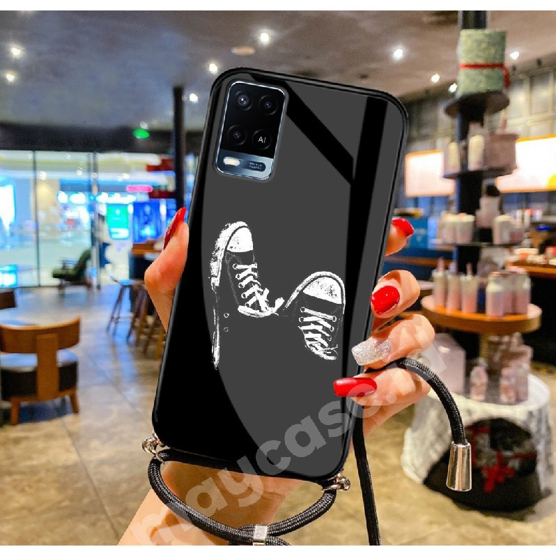 (CTS1) Softcase Kaca Free Slingcase Tali Lanyard Oppo A54 A53 A33 Reno4 4F 5F A15 A5S A7 A74 A31 A3S