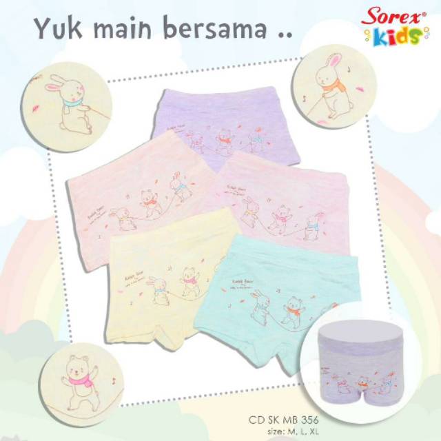 Eceran sorex kids MB356 playing bear celana dalam anak perempuan