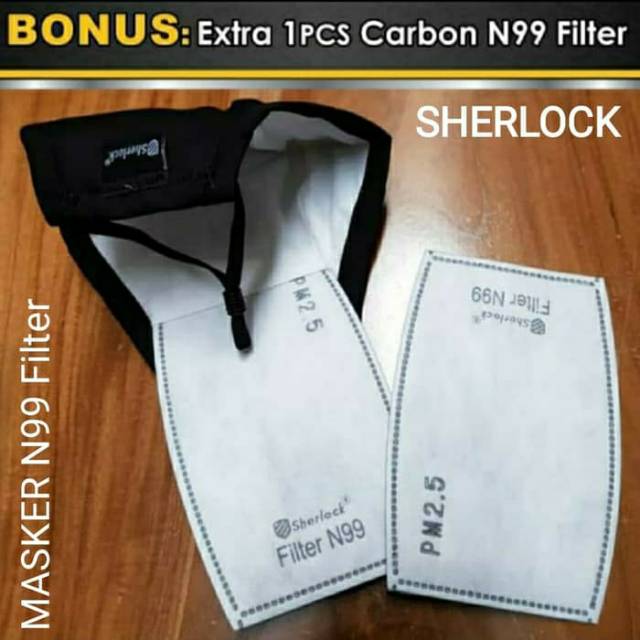 Masker Sherlock N99 Filter Carbon Anti Virus / Polusi