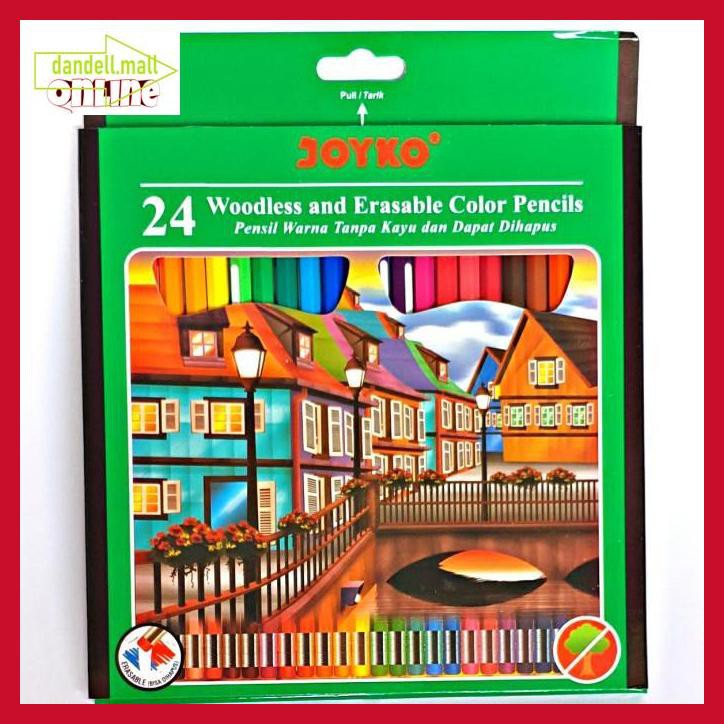 

U8Tyrt67- Pensil Warna Joyko 24 Warna Bisa Dihapus E3Yrf797-