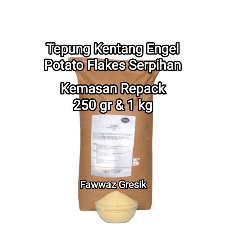 Tepung Kentang Kasar Halal 250gr / Mashed Potato Engel Serpihan 250 gr / Potato Flakes Pearl