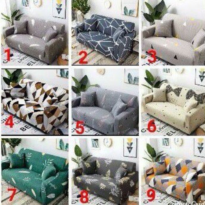 COVER SOFA SEATER sarung sofa elastis stretch elastic good COKLAT DAUN