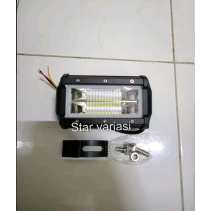 Lampu tembak sorot LED 24 mata 2 susun cwl cree 36 Watt plus angel eyes biru