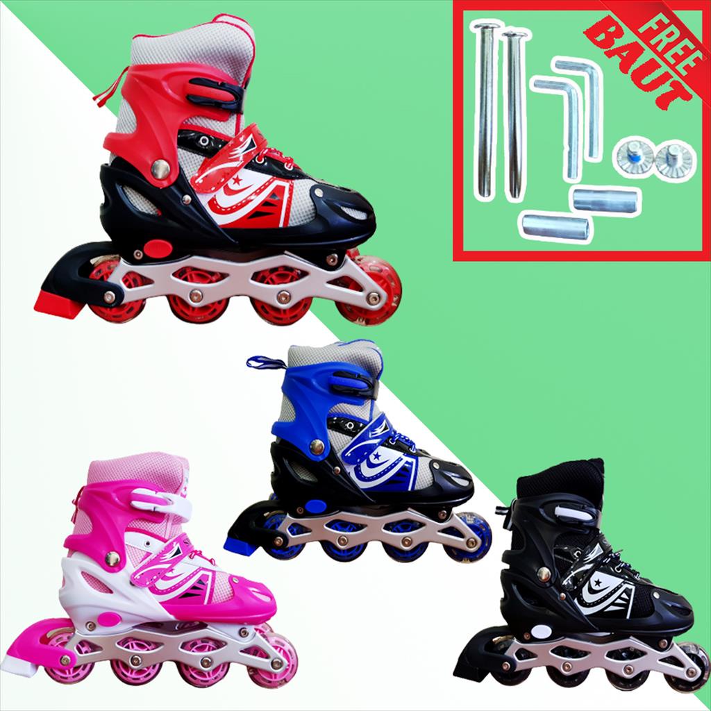 ( BISA COD ) Sepatu Roda Anak/Sepatu Roda Sport Bintang 1RD Lampu FREE BAUT 8806