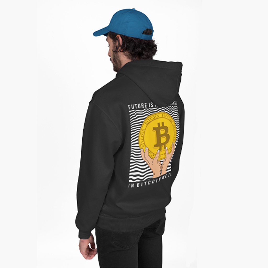 Hoodie Crypto "Bitcoin On Hand" - Hoodie Crypto/Hoodie Cryptocurrency/Kaos Crypto/Jaket Crypto/Hoodi