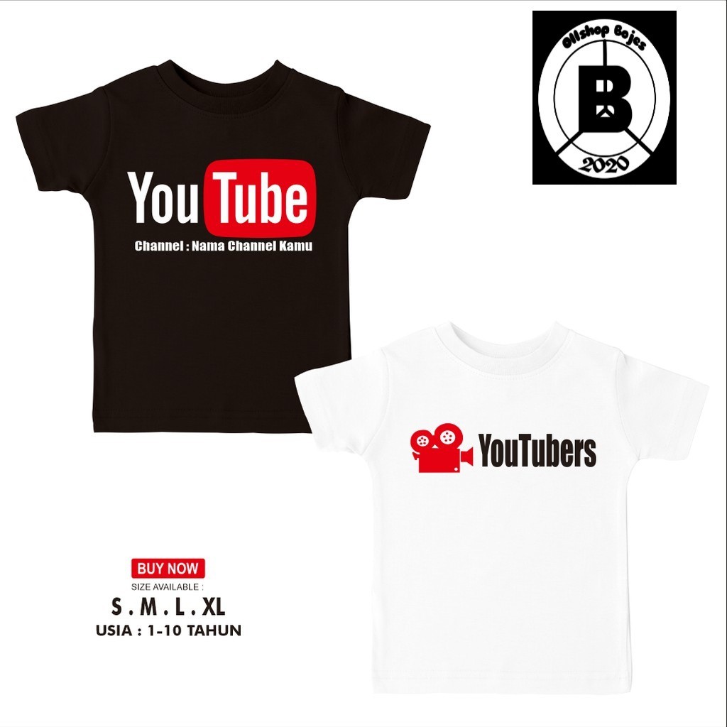 Kaos Anak / Baju Anak / Youtubers / Bisa pakai Chanel Sendiri / Kaos Internet / Bojes