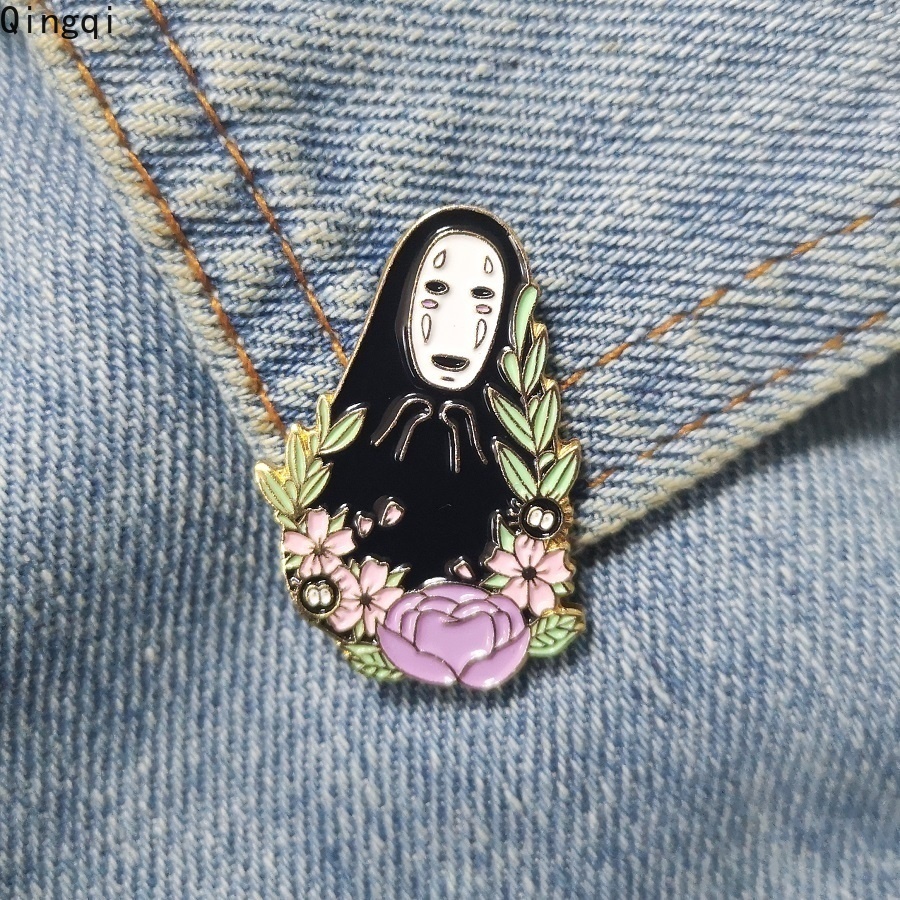 Bros Pin Desain Kartun Anime Jepang No Face Untuk Pakaian Pria