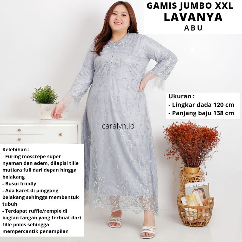 GAMIS JUMBO XXL XXXL XXXXL BRUKAT TERBARU LEBARAN 2022 LAVANYA