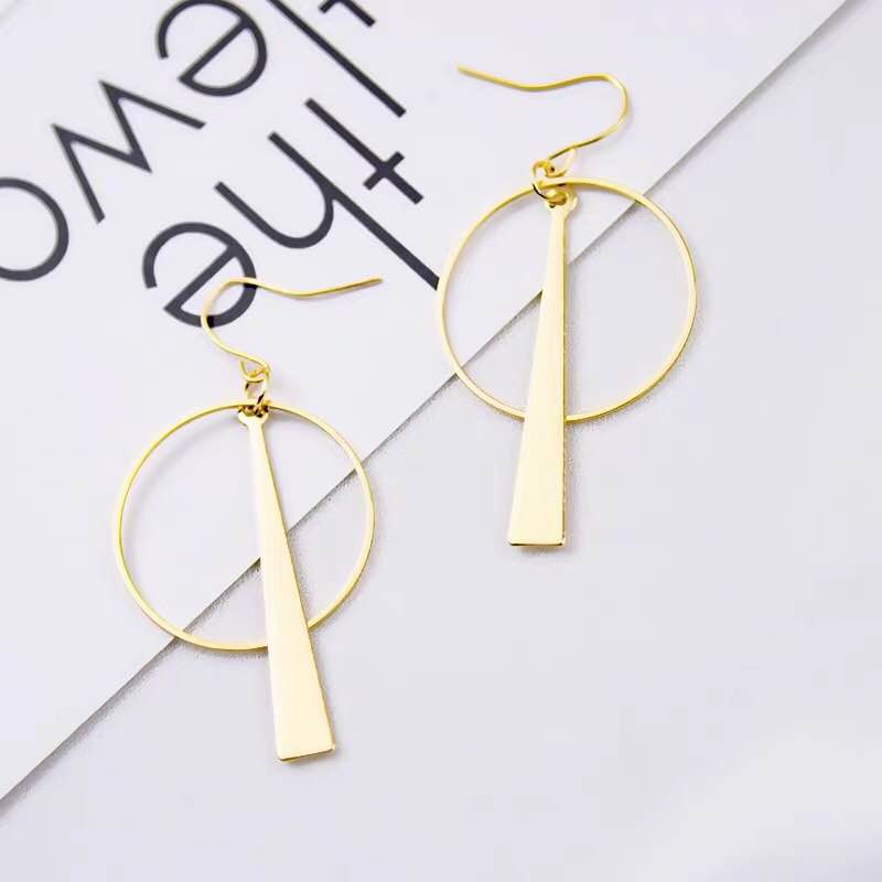 [COD] Anting Panjang Gaya Korea Retro Bentuk Geometri untuk Wanita