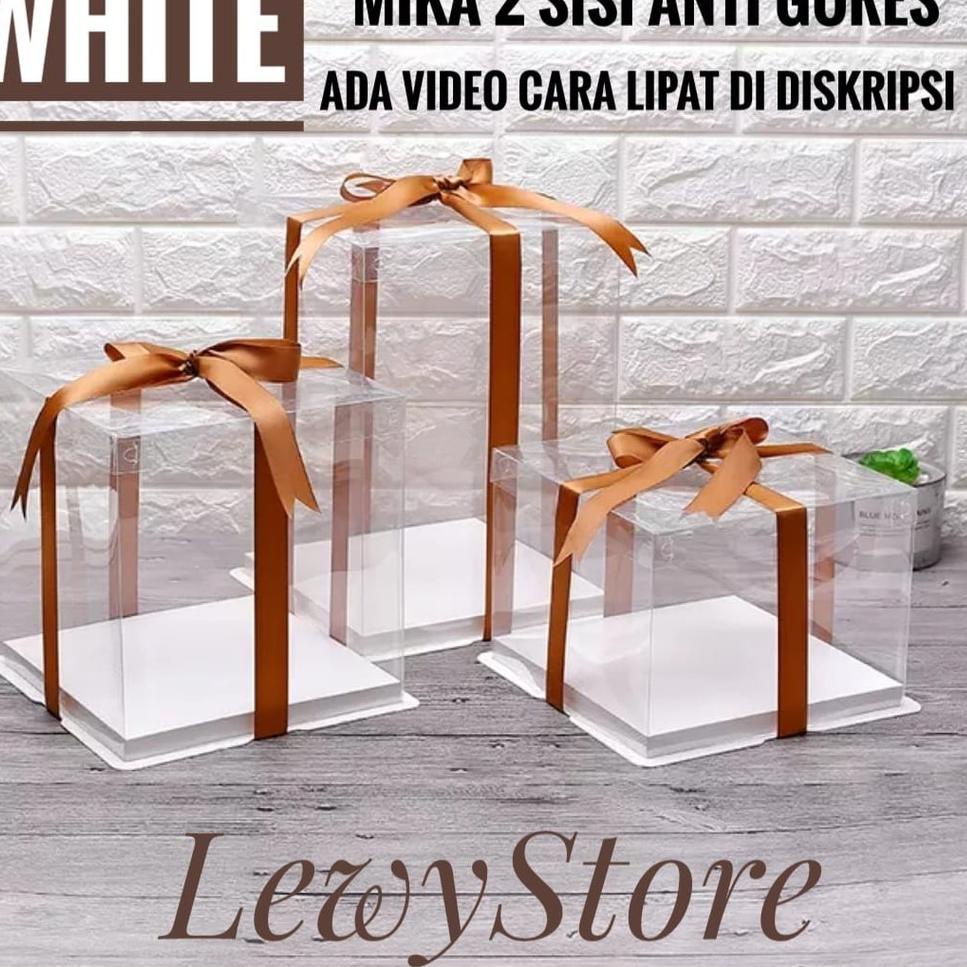 

V-AVI) ☼) Cake Box Mika Dus Kue Kotak Kue 22x22 cm Tutup Transparant PET ⭐️⭐️⭐️⭐️⭐️)