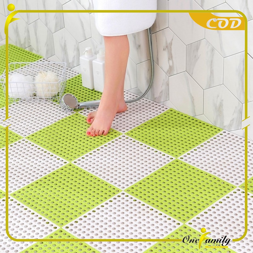 Karpet Kamar Mandi Anti Licin 30x30CM / Keset Lantai Anti Slip Polkadot Dapur Mat Non-Slip Anti Geser Zam A