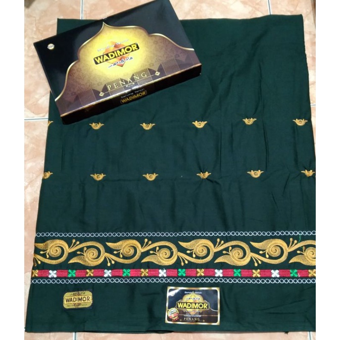 sarung bordir warna ijo armi,benang kuning,motip kerawang gayo