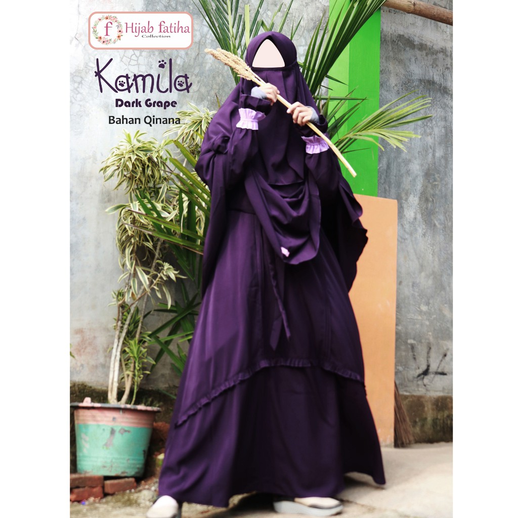 Gamis Set Syari Kamila Dark Grape