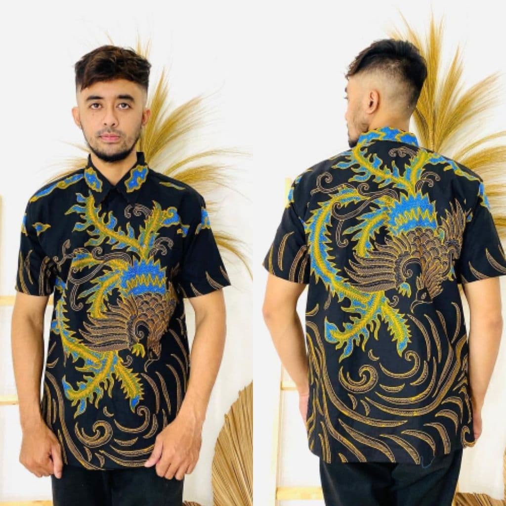 Benang Raja Hem Batik Pria Lengan Pendek Ukuran Jumbo 2xl 3xl