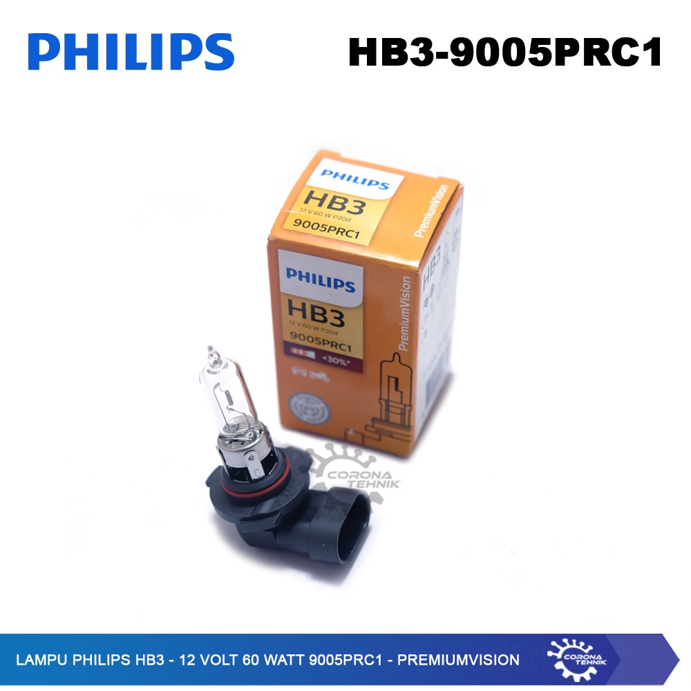 PremiumVision - Lampu Philips HB3 - 12 Volt 60 Watt 9005PRC1