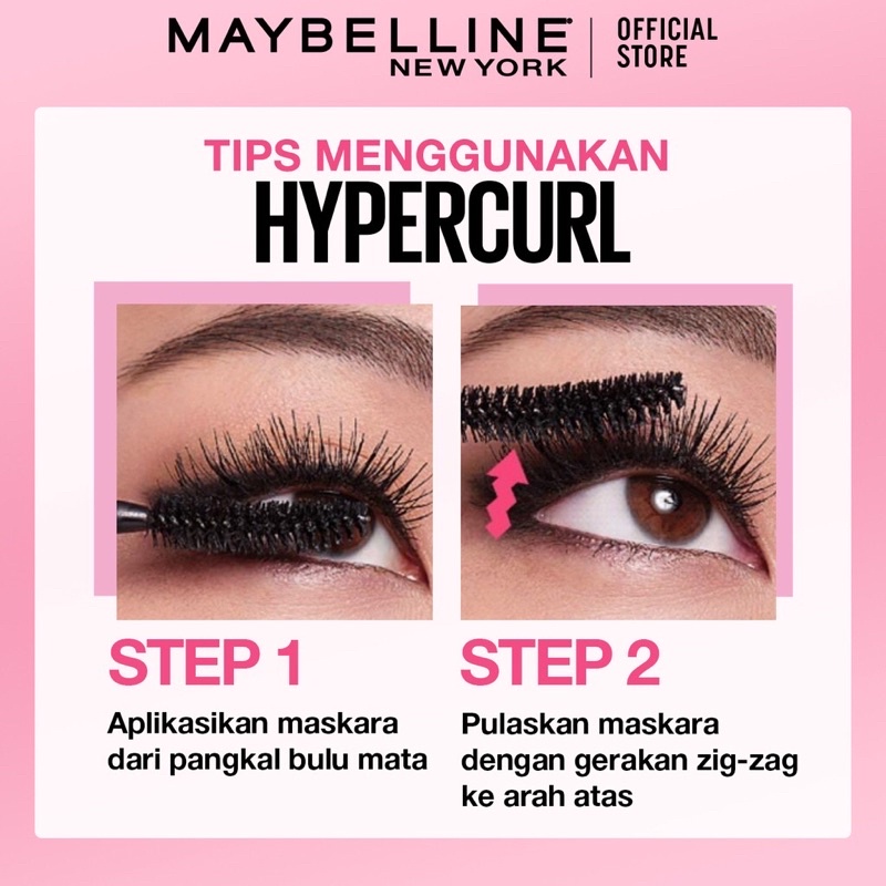 Maybelline Volume Express Hypercurl Waterproof Mascara Make Up - Black
