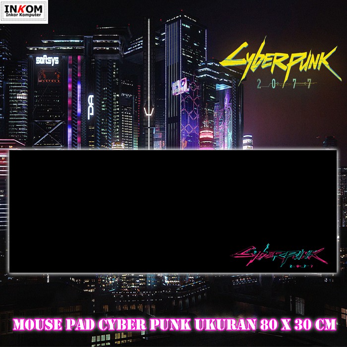 Mouse pad Mousepad Hitam Cyber Punk 80 X 30 CM