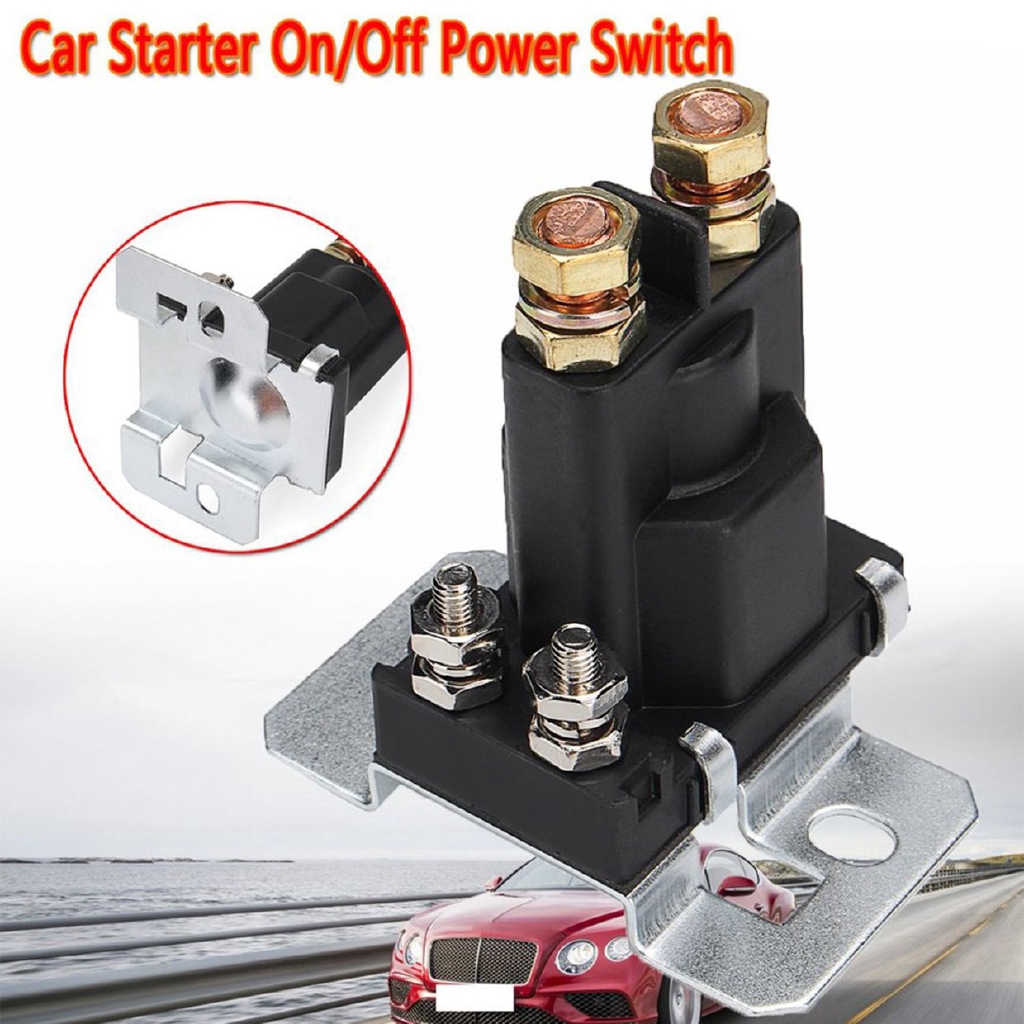 Black Plastic 4-Pin Over DC12V 500A Car Autos Dual Battery Isolator Relay Switch