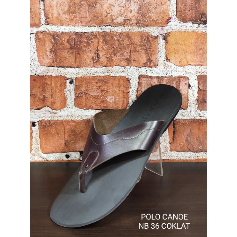 sandal pria , sandal cowok bahan kulit POLO CANOE