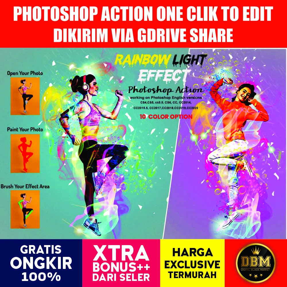 Rainbow Light Effect PS Action