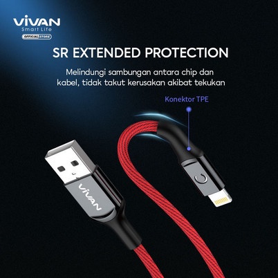 KABEL USB VIVAN VZL100 LIGHTNING 1M 2.4A