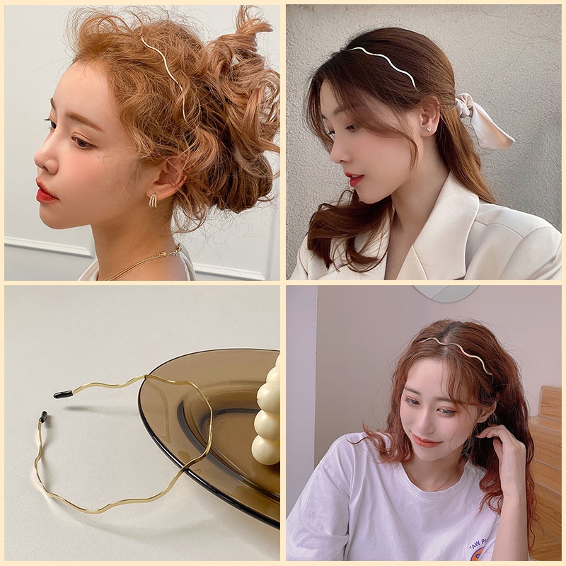 2021 Bando Metal Simple Anti slip Desain Gelombang Untuk Wanita