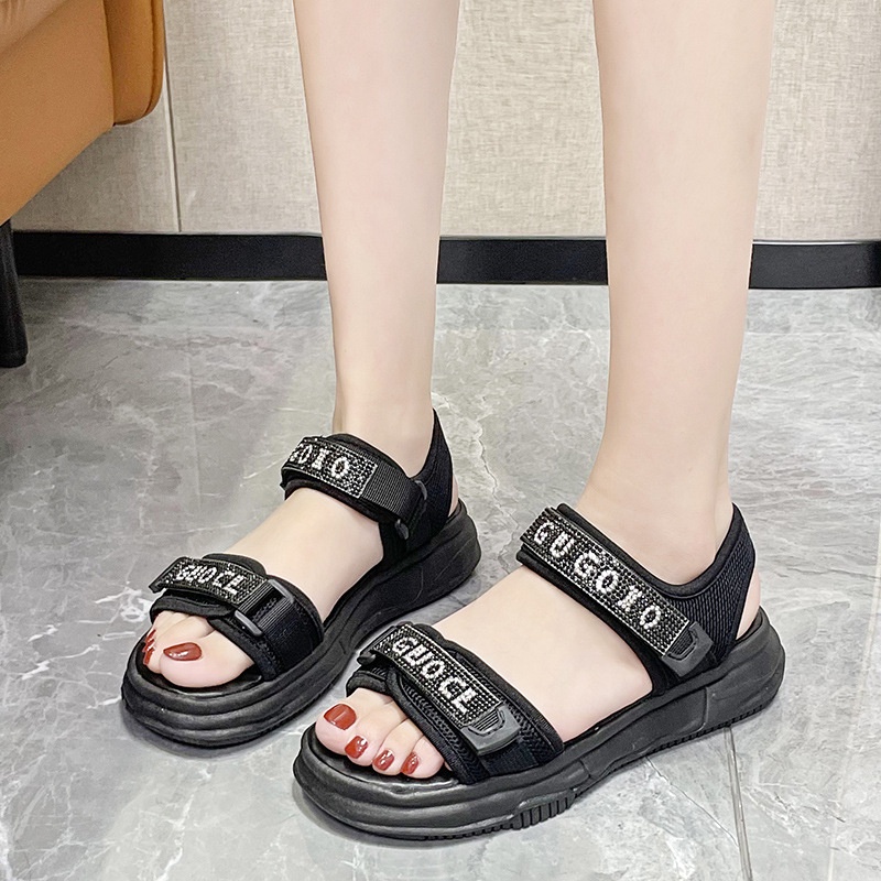 Free BOX Sandal Wanita Wedges Korean Style Elegant Sandal Cewek Hak Tinggi Model Kekinian Sandal Perempuan Fashionable C522