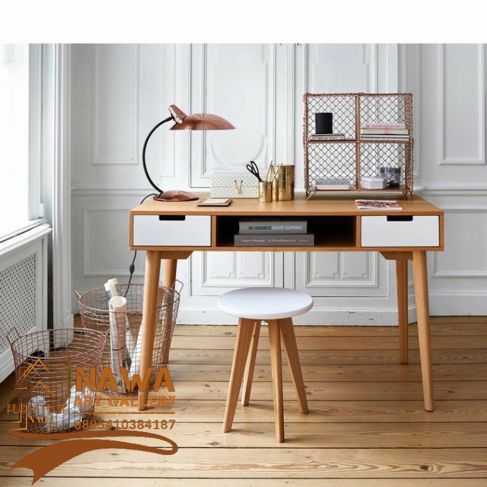 meja komputer / office desk / meja belajar kayu jati