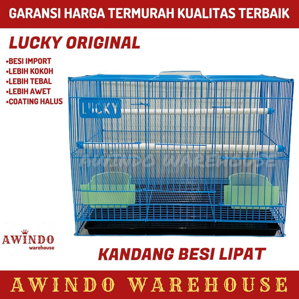 KANDANG BURUNG UMBARAN BESI LIPAT 40x35x30 BURUNG LOVEBIRD PLECI LUCKY 358