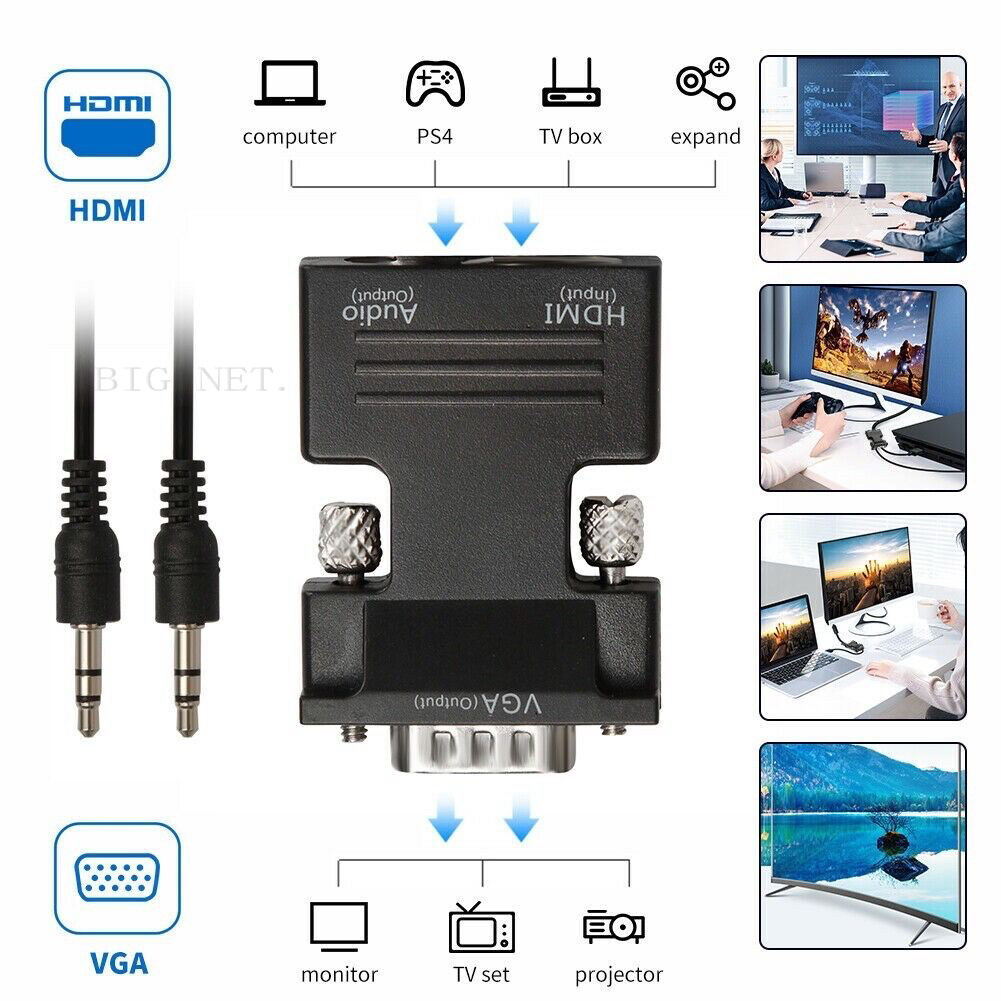 HDTV To VGA With Audio Converter Adapter/ HDmi To VGA+AUDIO (G)