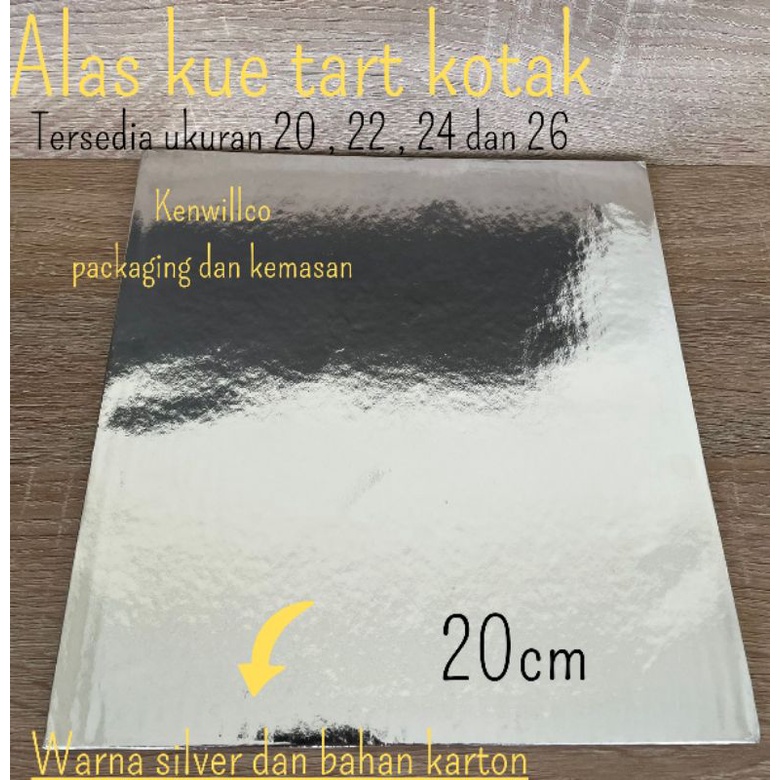 ALAS KUE TART 20CM TATAKAN KUE ULANG TAHUN KOTAK BAHAN KARTON SILVER