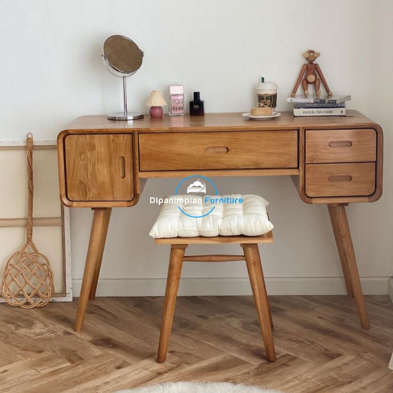 Meja belajar kayu jati - Meja rias kayu jati - Meja kantor kayu jati