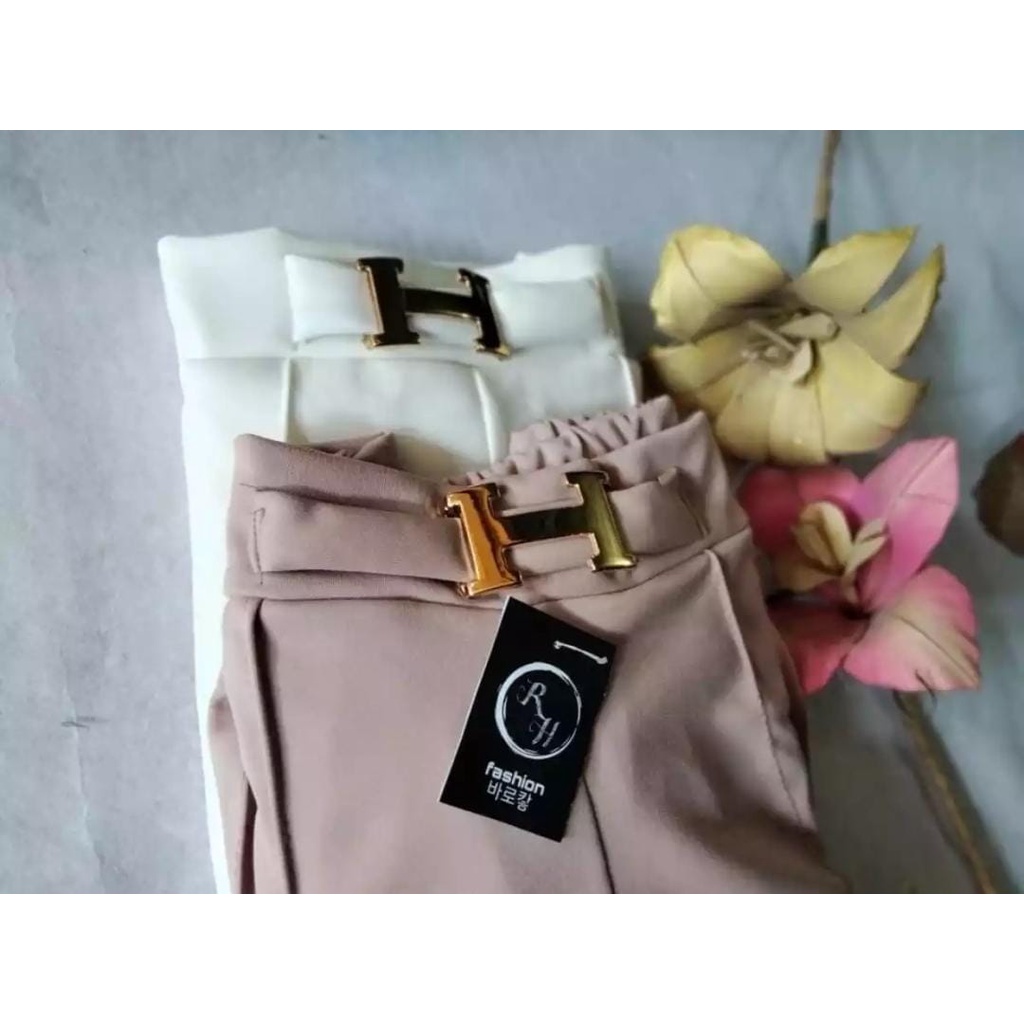Kulot Panjang Wanita Terbaru//Bawahan Scuba Polos Variasi Free Belt H