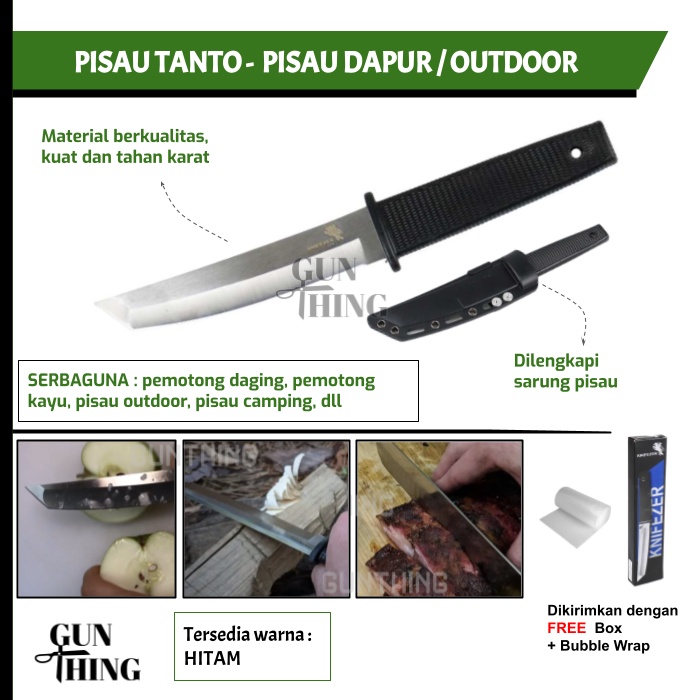 Pisau Pendek Jepang Tanto KNIFEZER - Pisau Dapur / Pisau Daging / Pisau Serbaguna / Pisau Outdoor