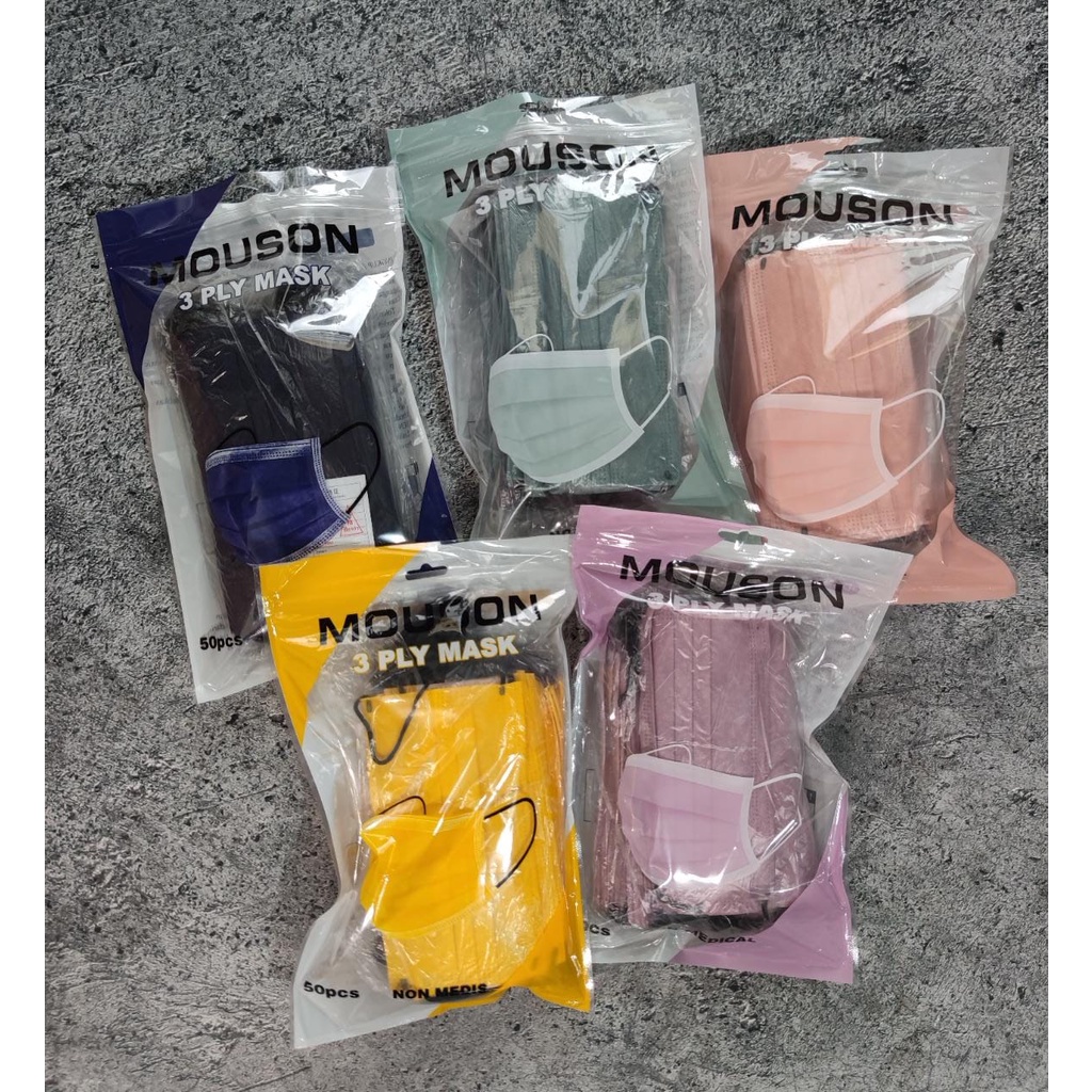 MASKER 3PLY MOUSON SACHET ZIPLOCK MEDICAL GRADE  SUDAH KEMENKES