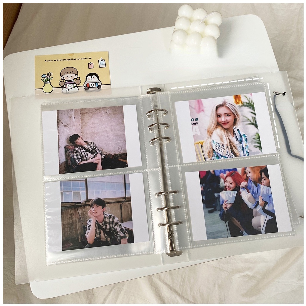 6 Rings Binder Cover A5 Photo Album Photocard File Sticker Binder Ticket Post Binder Album Korea Stationery