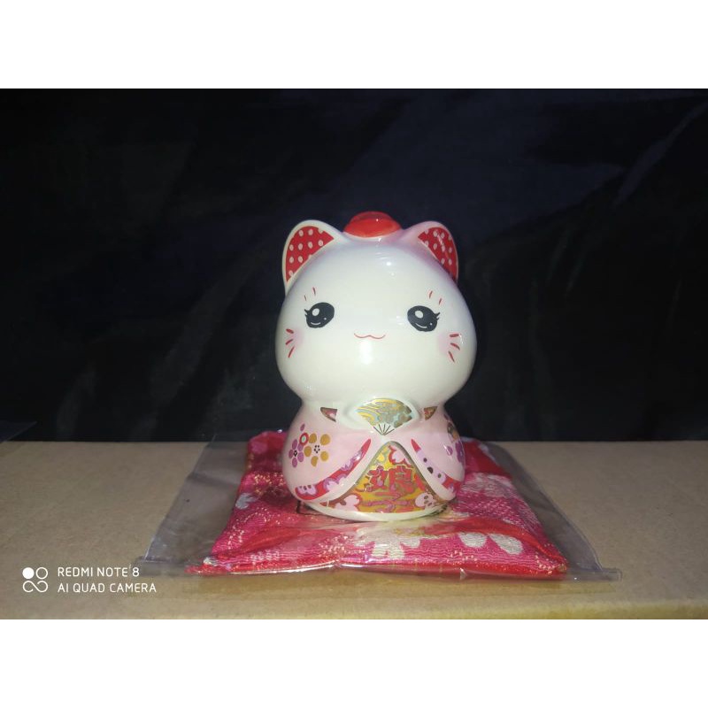 Pajangan Kucing Hoki 9cm / Patung Kucing Rezeki / Lucky Cat Couple / Couple Set kucing Rezeki