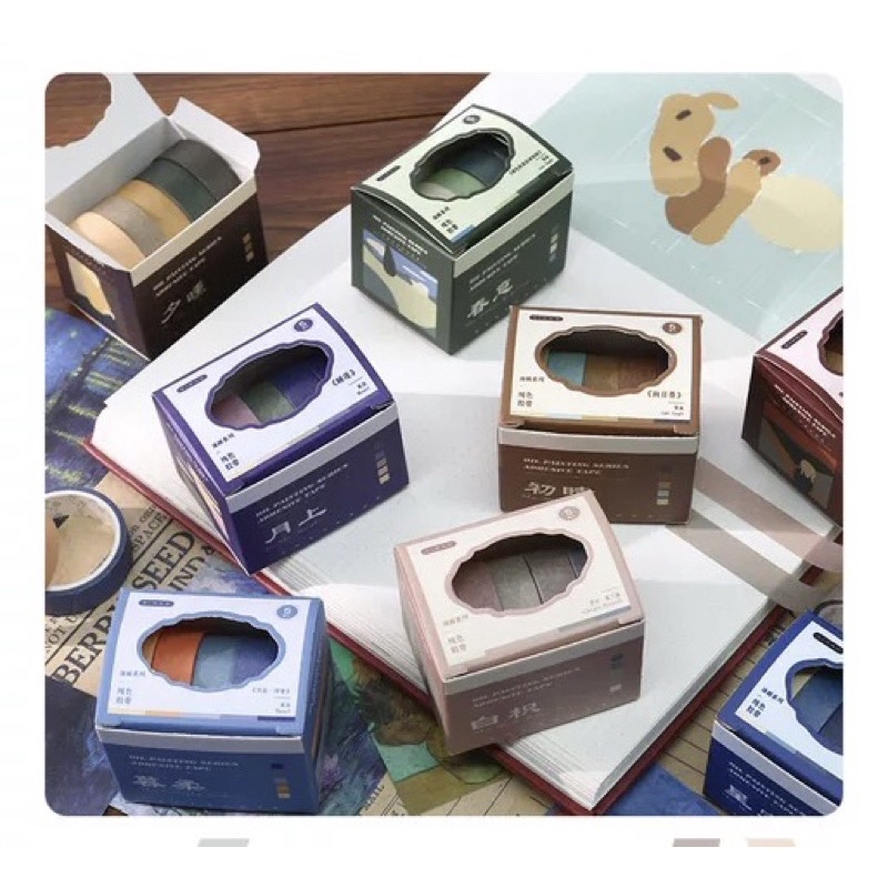 

5 Rolls Washi Tape OIL PAINTING SERIES Deco Masking Tape Jurnal DIY Scrapbook - 09