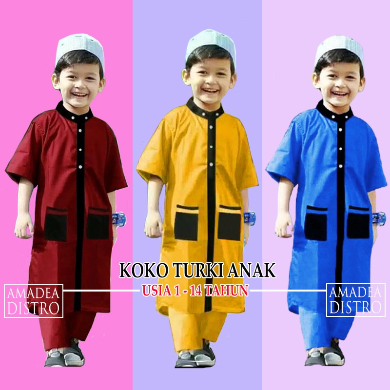  BAJU  KOKO  TURKI  ANAK LAKI LAKI USIA 1 14 TAHUN KOKO  